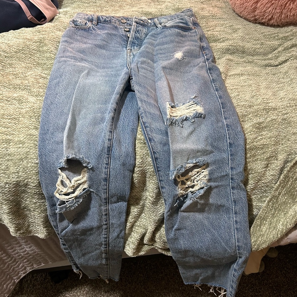 PacSun Blue High Rise Distressed Jeans